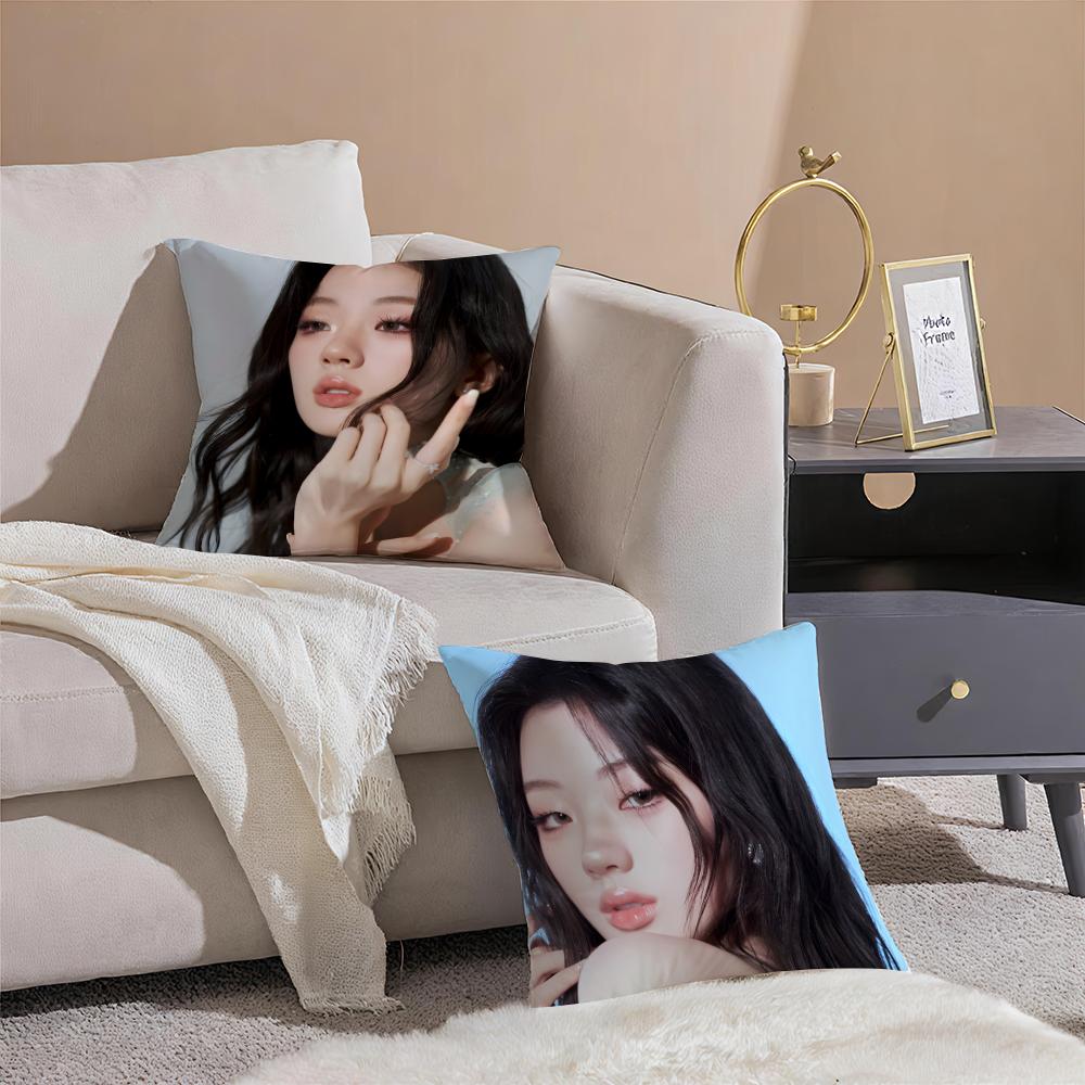 Popular fashion Chinese singer SShan Yichun Cushion Cover Pillowcase Short Plush Invisible zipper Room Sofa Cushion Cover
