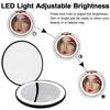 Mini Portable Folding Travel Mirror LED Light Makeup Mirror Compact Mirror 10X Magnification 2-sided Beauty Makeup Round Mirror