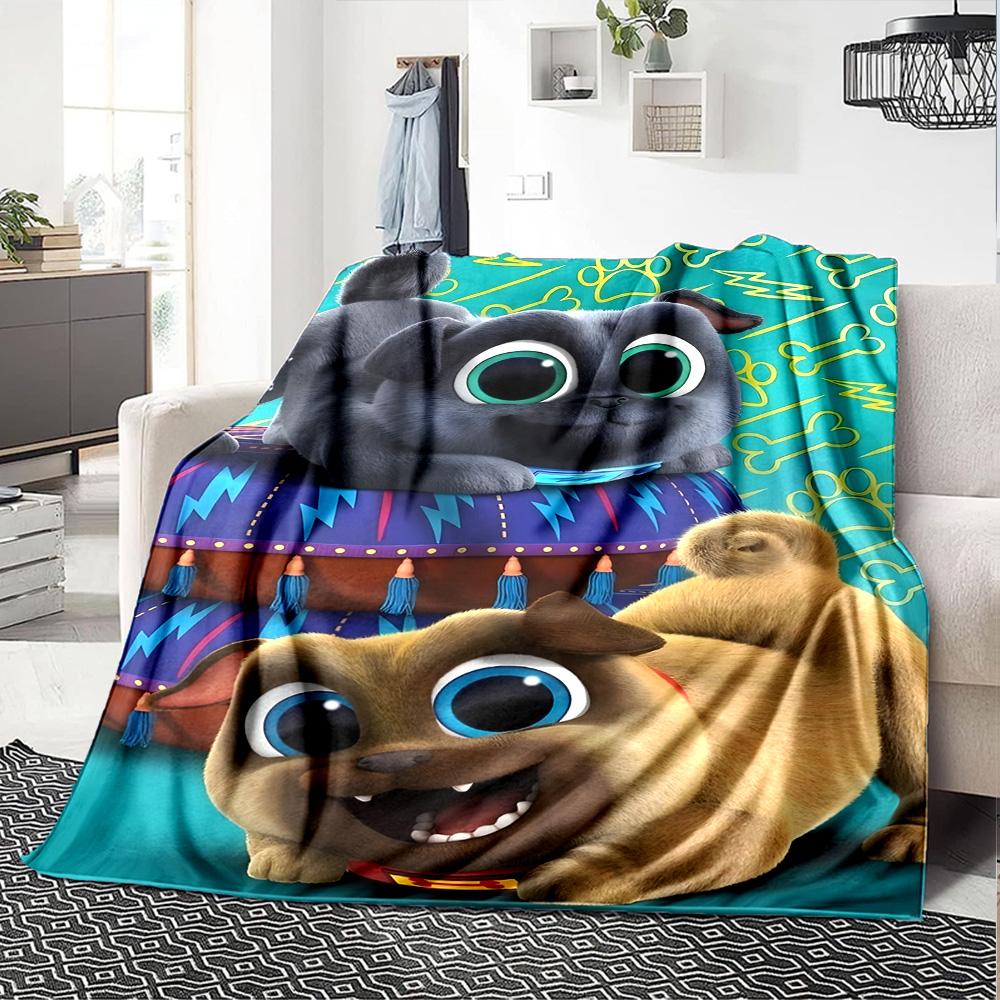 1pc Puppy Dog Pals Blanket, Gift, for Men and Women, Soft Blanket, Good for Sofa Bed Couch Travel, Lightweight Flannel Blanket