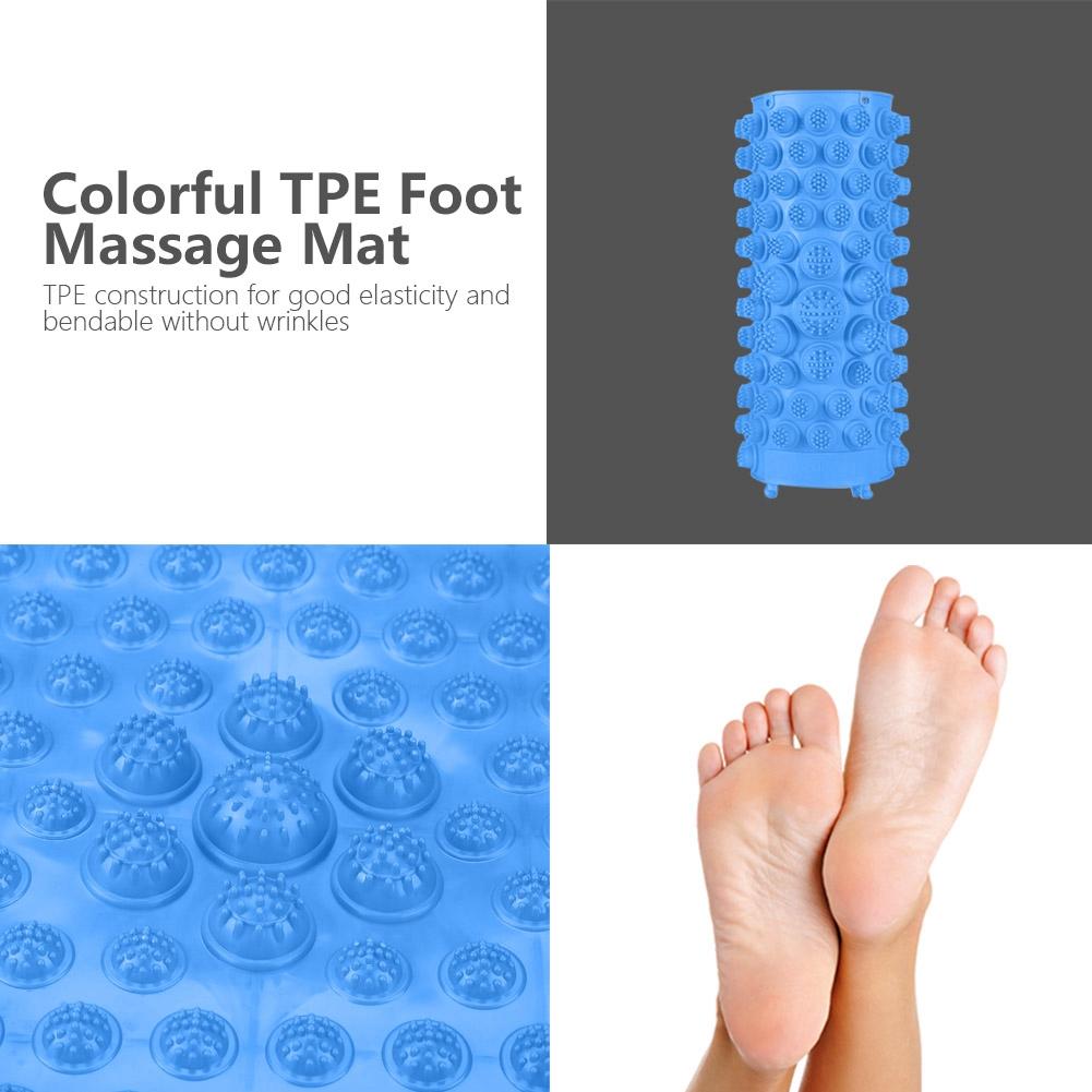 Colorful TPE Foot Massage Mat Blood Circulation Tension Release Pad for Home Party Game Blue