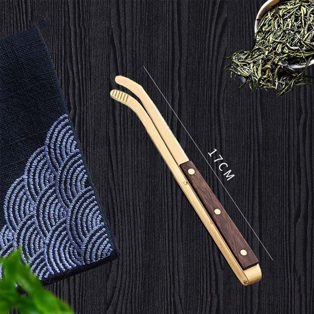 Wooden Tea Clip Heat-resistant Tea Tong Needle Set Portable Teaspoon Tea