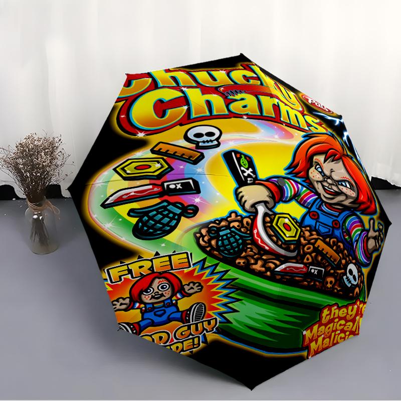 1pc Chucky3 Umbrella, Sun Protection, And UV Shielding. It Has Eight Sturdy Ribs for Outdoor Use And Perfect Gift