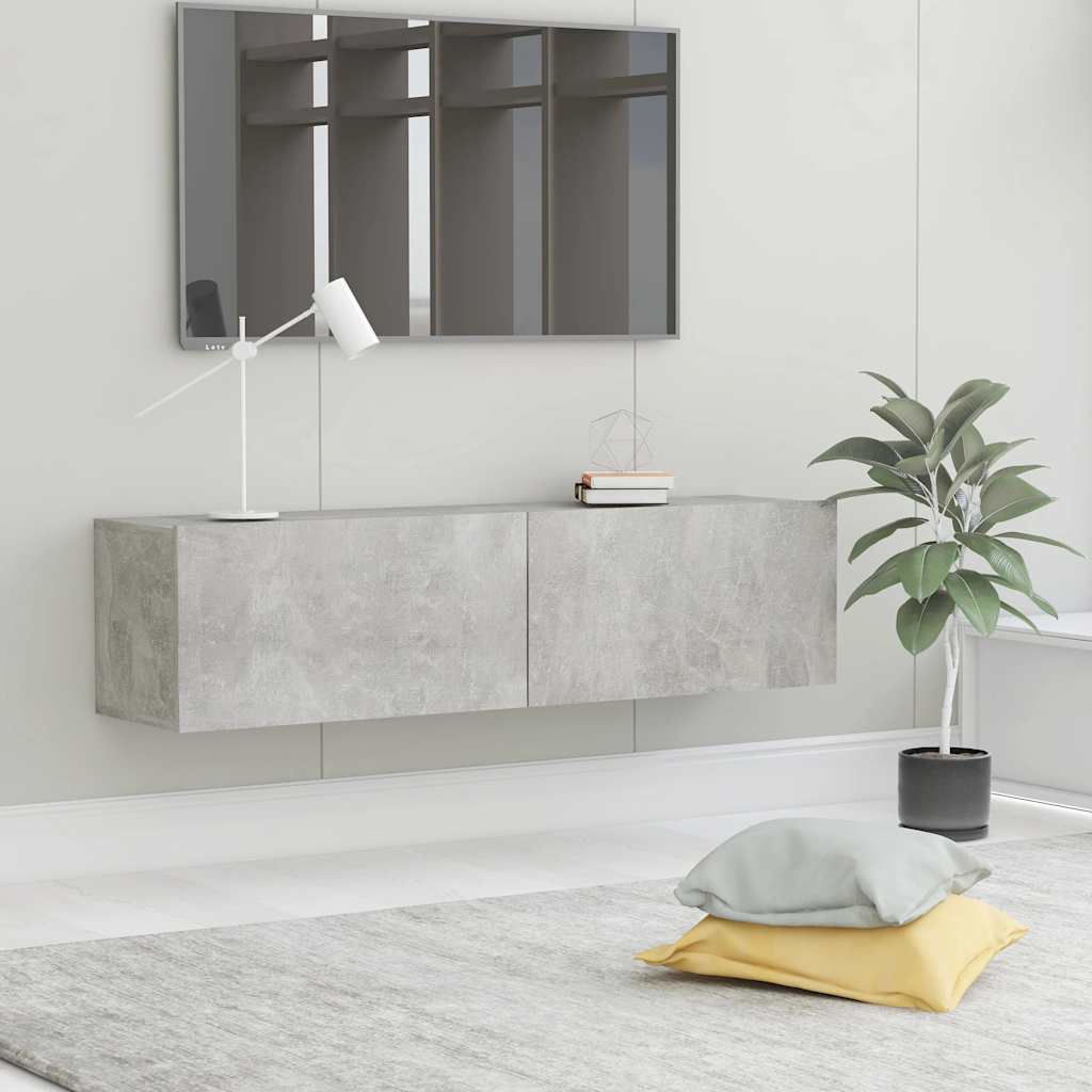 TV Cabinet Concrete Grey 120 x 30 x 30 cm Engineered Wood