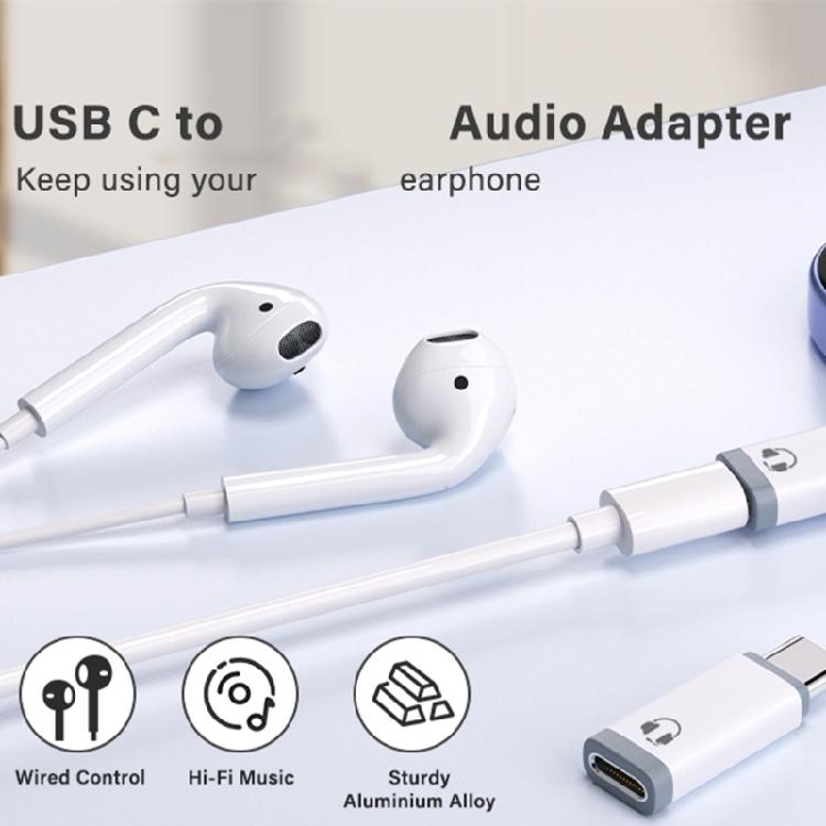 Адаптер звука с микрофонами с разъема Type C Портативный звуковой адаптер Plug & Play для телефона 15/1