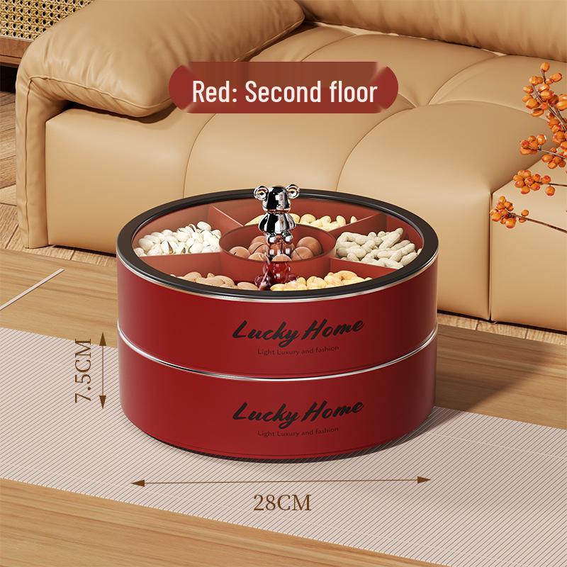 Элегантная ваза для орехов и конфет: Герметичная фруктовая тарелка и коробка для хранения закусок для журнального столика