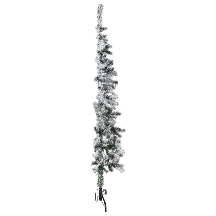 VidaXL Demi Sapin de Noël Artificiel Mince avec Neige Floquée Arbre de Noël Décoration de Vacances Ornement de Noël 344605