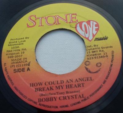 7-дюймовая пластинка BOBBY CRYSTAL - How Could An Angel Break My Heart NONE Stone Love Musi 1996 Ямайка Регги, Ска и Даб Б/у