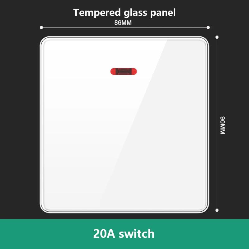 UN UK RU Standard Wall Light Switch Power Socket,18W Plug Type-C USB Quick Charging Universal 5-pin Tempered Glass Socket Outlet