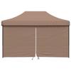Pop Up Party Tent Foldable with 4 Side Panels Brown