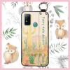 Dirt-resistant Silicone Phone Case For Doogee N30 Waterproof Kickstand Flower Oil Painting Fashion Design Phone Holder