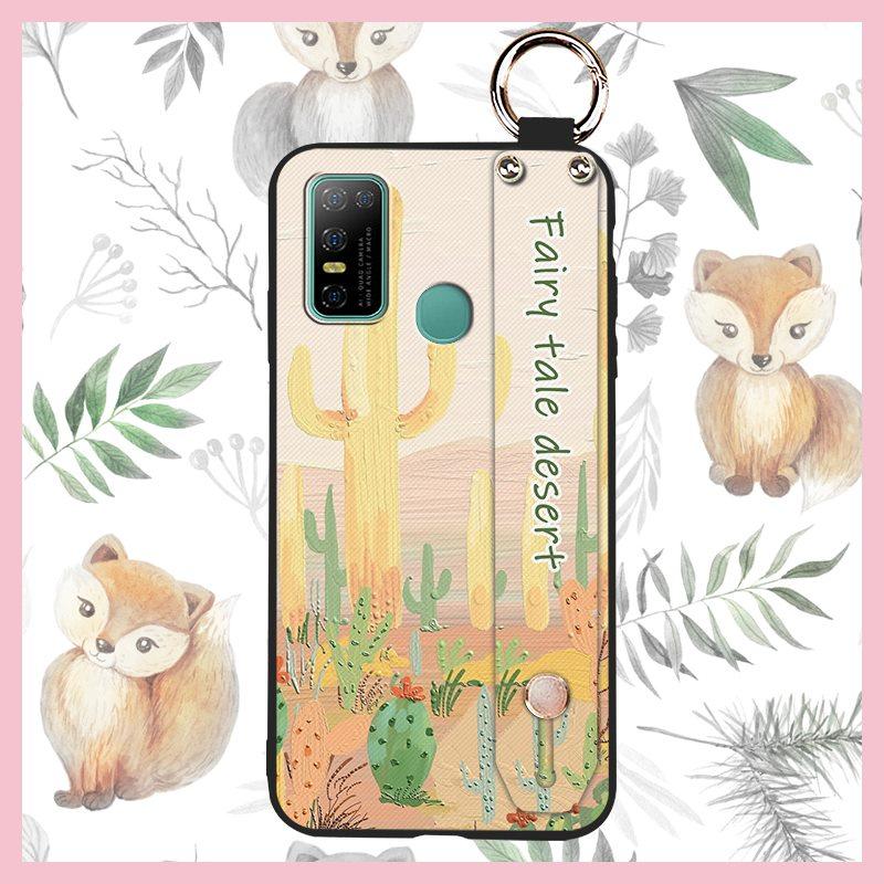 Dirt-resistant Silicone Phone Case For Doogee N30 Waterproof Kickstand Flower Oil Painting Fashion Design Phone Holder