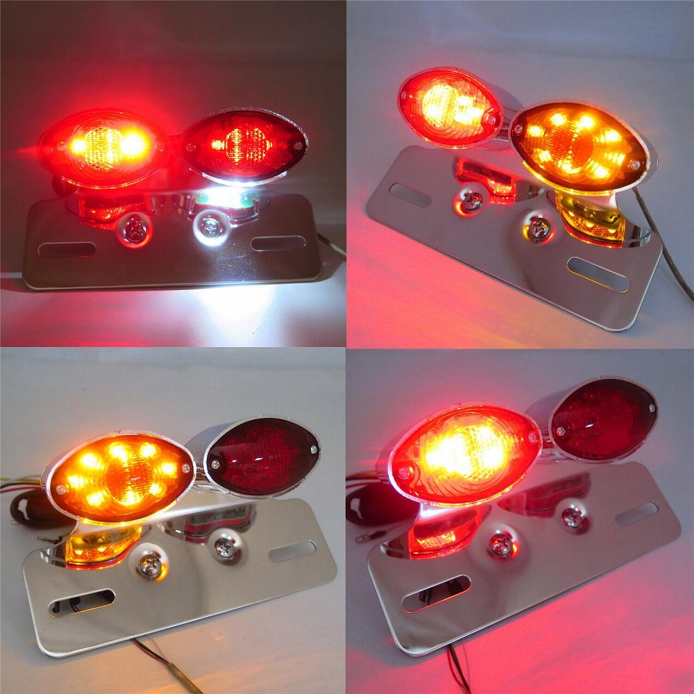 Motorcycle Tail Rear Light LED Brake Plate Taillight Turn Signals Cafe Racer Accessories Modified Parts Moto Custom