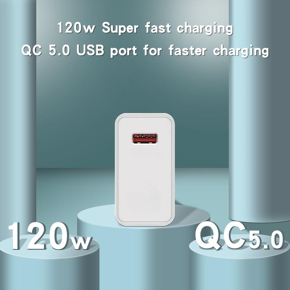 Адаптер быстрой зарядки 120 Вт для iPhone Xiaomi Huawei Samsung Oneplus OPPO USB зарядное устройство Quick Charge 5.0 QC5.0 Зарядные устройства для мобильных телефонов