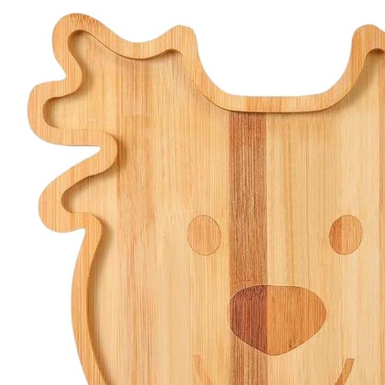 Christmas Snack Tray Santa Reindeer Bamboo Serving Platter for Candy Desserts Fruits Holiday Charcuterie Board Hostess Gifts