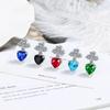 Heart Fancy Colorful Heart Fashion Zirconia Sparkling Classic Stud Earrings for Women Dazzling Female Elegant Accessories Timeless Jewelry