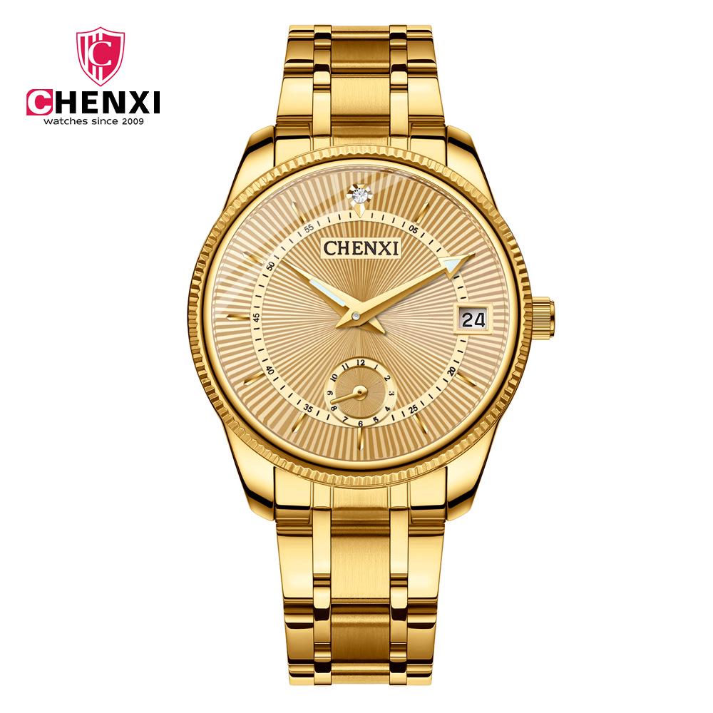 CHENXI Couple Watch 069 High Quality Stainless Steel Waterproof Luminous Calendar Men Quartz Watches Fashion Women Bracelet