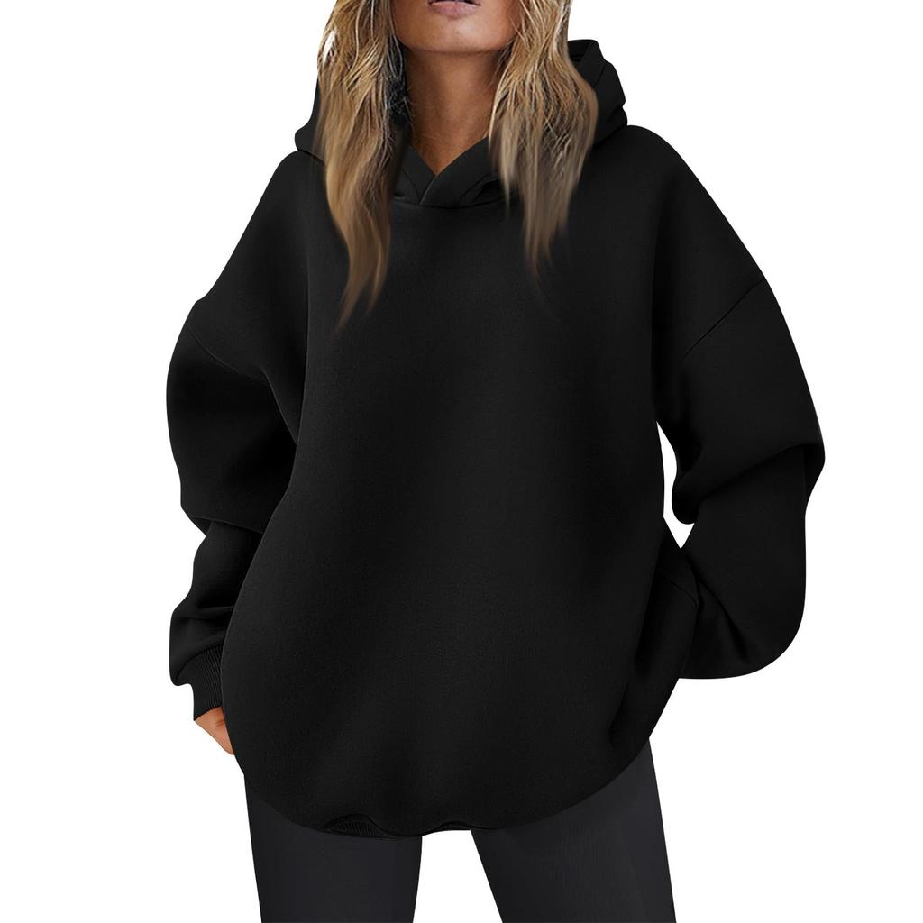 Женские худи оверсайз, повседневные удобные топы, осенние модные наряды, милая одежда с карманами