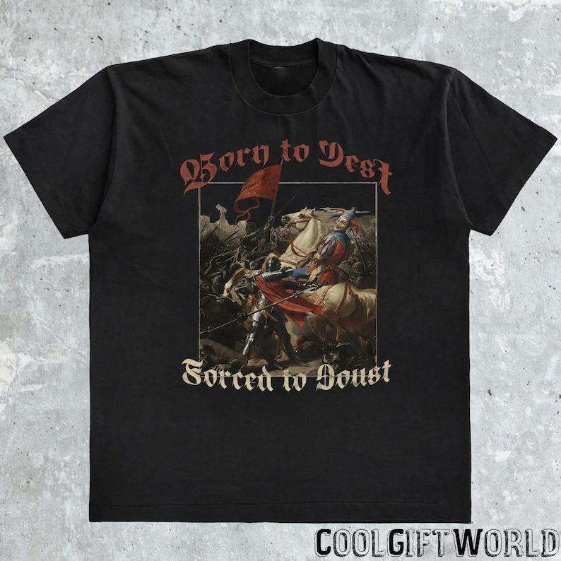 Unisex shirt Cotton Oversize Large Size Born to Jest Medieval Graphic Tee, Renaissance Gamer Shirt Full Size S-3XL