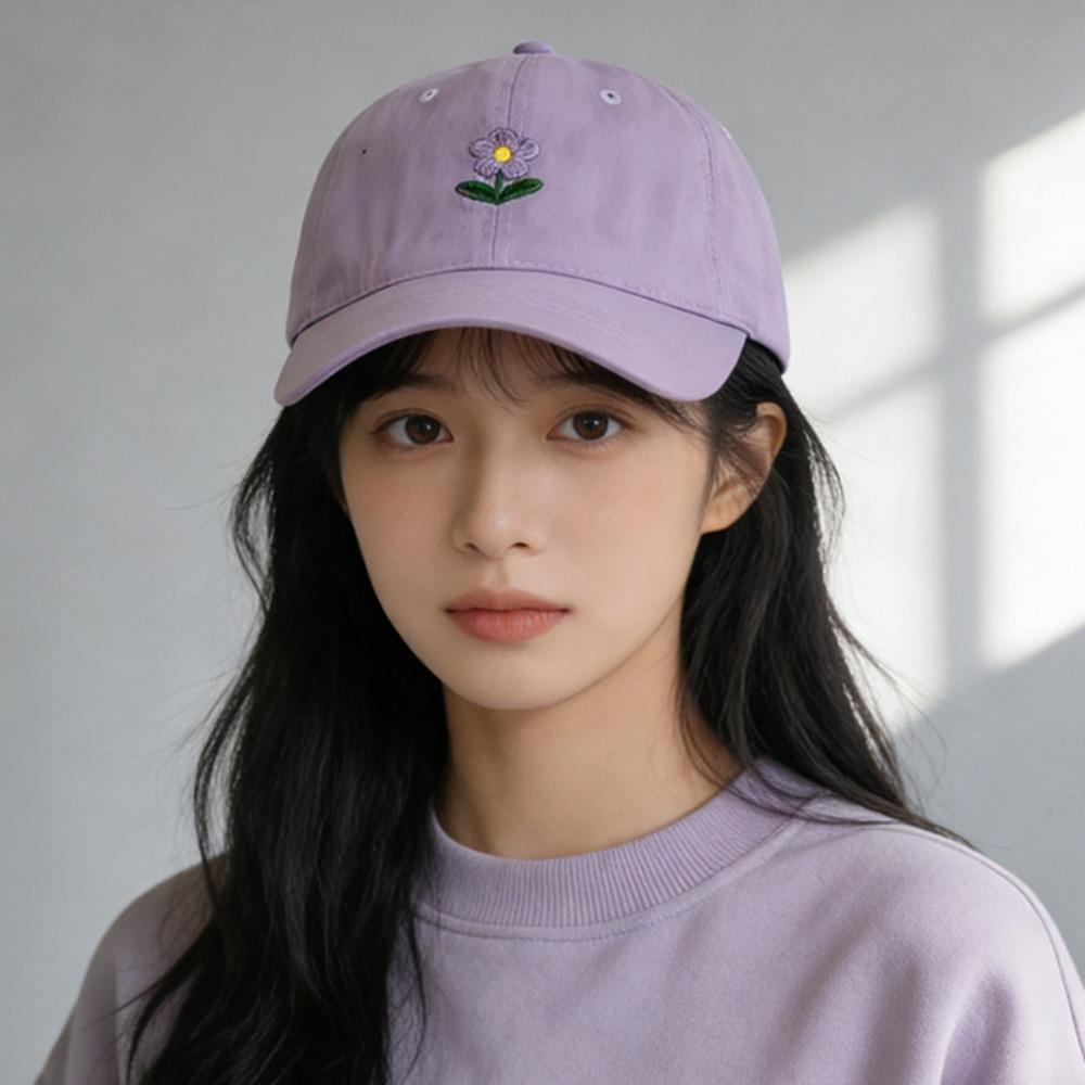 Korean Style Flower Baseball Cap Adjustable Sunshade Casquette Embroidered Peaked Hat  Sports