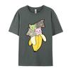 Banana Cat Cute Tshirt Unisex Retro Cotton Tshirts Cute Tees Unisex TShirt Oversized Fashion Grey Shirt Graphic Tee