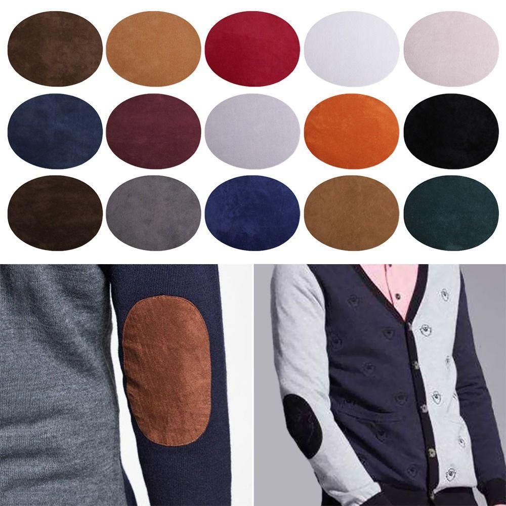 Oval Elbow Patches Suede Iron On Patches Bag Clothing Accessories Repair Badges T Shirt