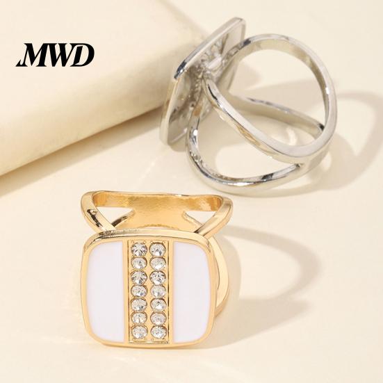 Smooth Buckle Scarf Clip Square Button, Vertical Rows of Rhinestone Design, Silver Fastener Silk Elegant for Shawls And Collars Black White Clasp
