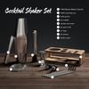 Kit cocktail - vinenco - shaker boston 750 ml - 10 pièces - inox brossé - coffret cadeau élégant