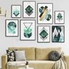 Modern Abstract Botanical Polygon Posters and Prints Canvas Paintings Wall Art Pictures for Living Room Decor (No Frame)