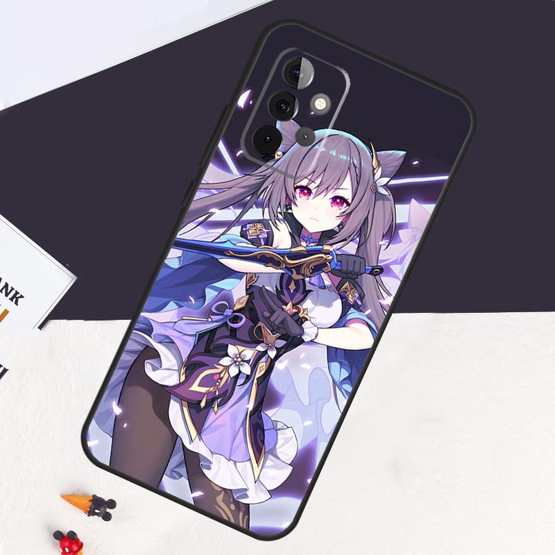 Чехол Genshin Impact Кэцин для Samsung Galaxy A53 A15 A22 A52 A32 A54 A14 A16 A26 A36 A56 A55 A35 A05 A06 A33 A13