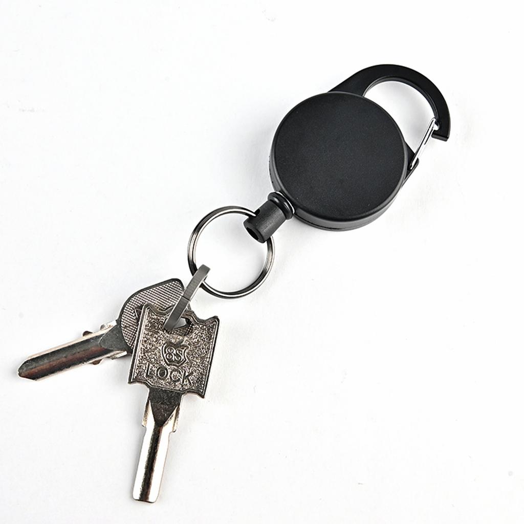 Anti-theft Telescopic Keychain Retractable Hook Keychain Burglar Chain Keyholder Tactical Keyring Accessories 60cm