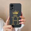Phone Case For Oppo Reno10 Pro 6 7 8 Pro+ Lite Fashion Cover Crown Letters Phone Bags Camera Protection Matte Soft Silicone Shockproof For Oppo Bumper