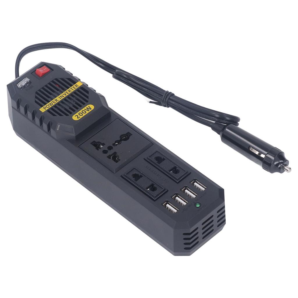 Автомобильный инвертор 200 Вт 12 В в 220 В ШИМ модифицированный синусоидальный адаптер-преобразователь с портами USB 4,1 А