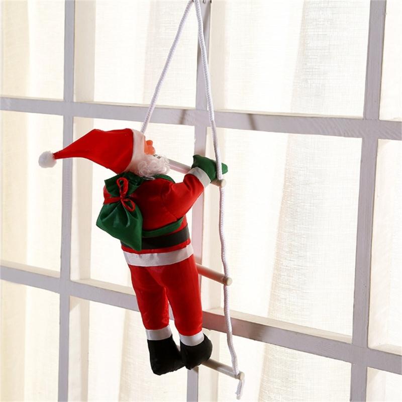 Christmas Holiday Decor Ladder Rope Climbing Santa Christmas Tree Ornament Creative Tree Hangings Long Lasting