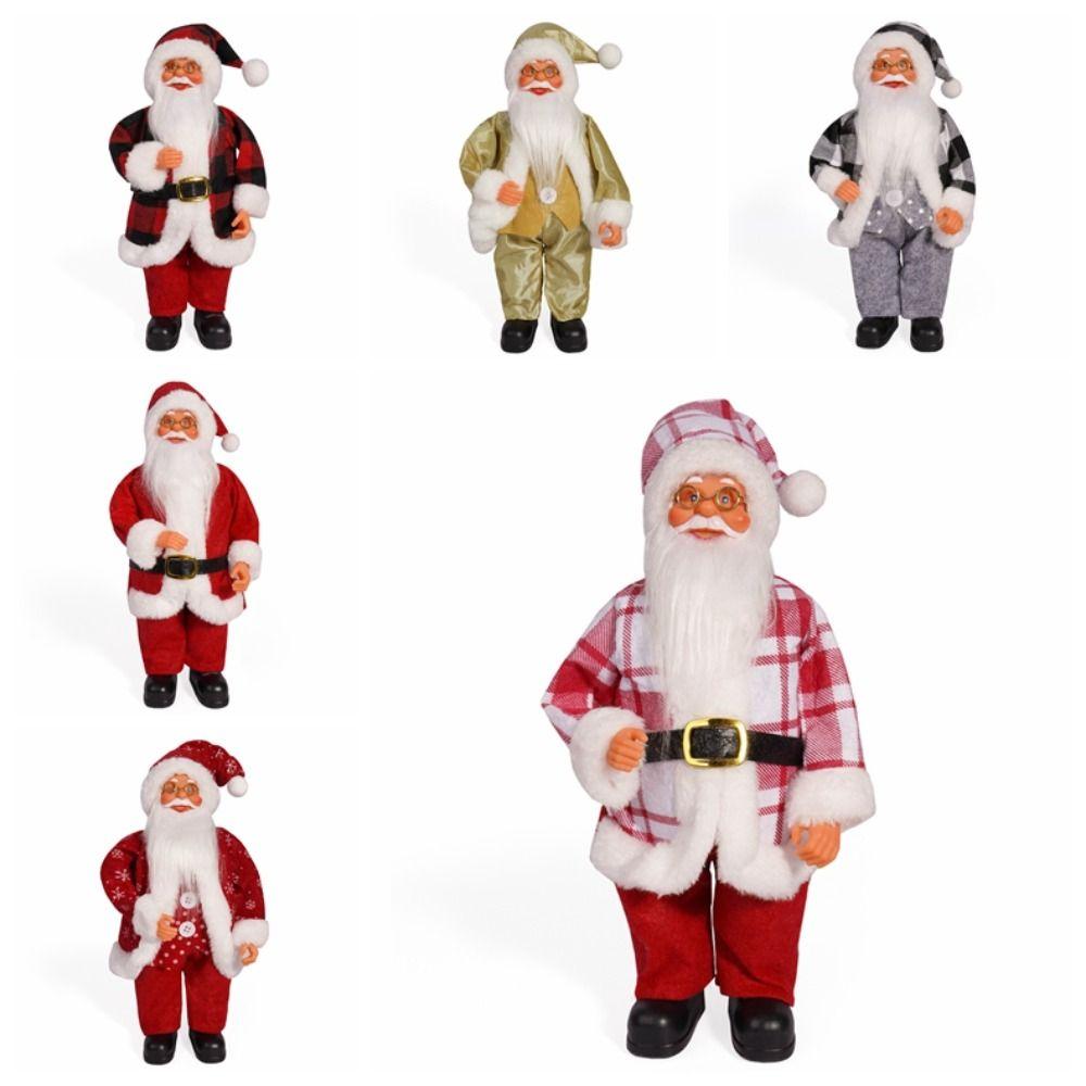 3D Santa Claus Figure Cute Christmas Decorations 12 Inch Standing Santa Doll Window