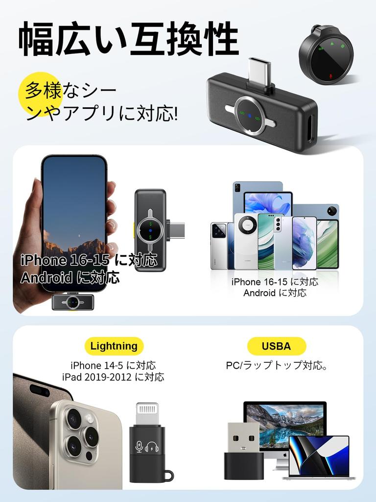 BILIWAL Беспроводной петличный микрофон для и ПК Vlog-подключение 60 часов работы с шумоподавлением Без Bluetooth Автоматический Lightning на USB Нашейное хранение и 2 ветрозащиты