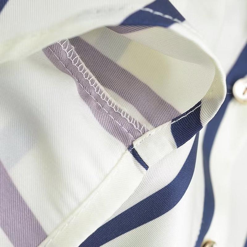 Женские блузки весна-осень полосатая свободная фактура принтованная рубашка