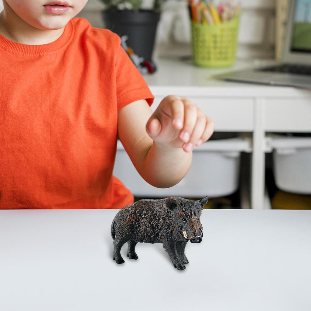 Boar Figurine for Garden Decor Cake Topper Jungle Animal Model Microlandscape