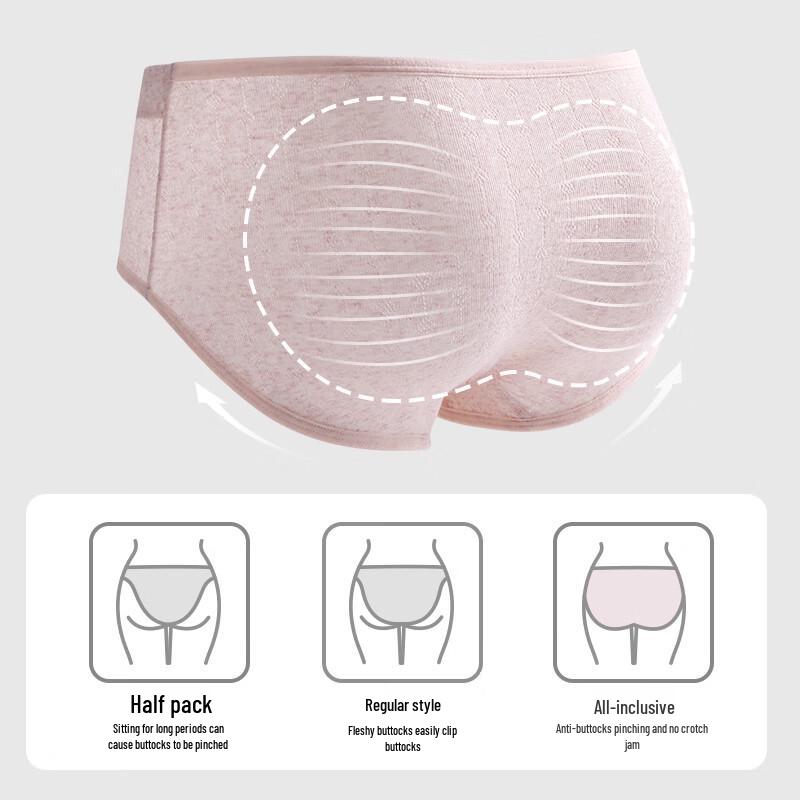 Urban Beauty Women's 9A Antibacterial 100% Cotton Seamless Mid-Rise Briefs (6-Pack)