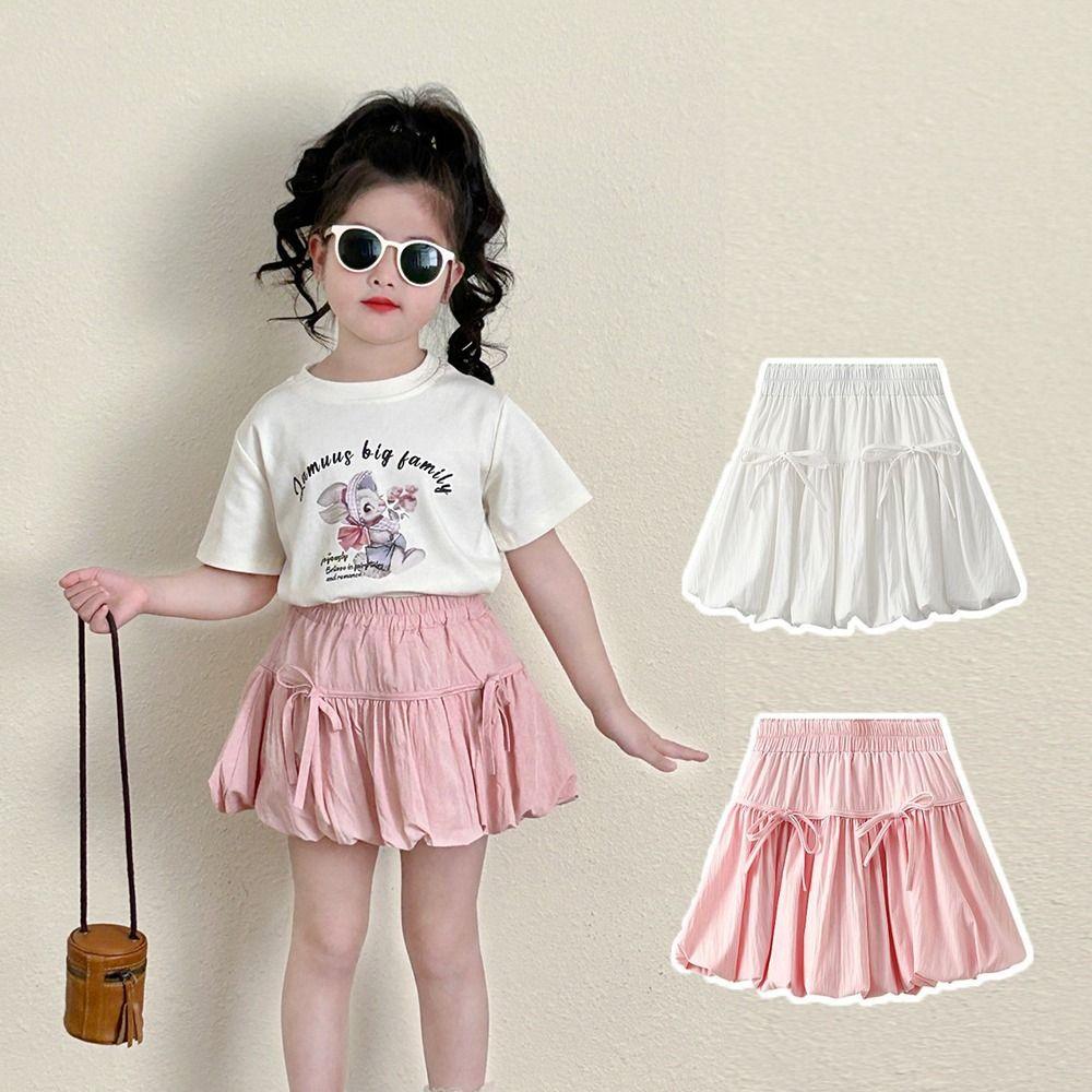 Sweet Bow Flower Bud Skirt New Children's Short Skirt Trendy Girl's Half Body Skirt Kids