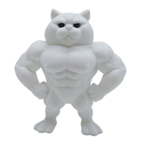 Статуэтка Мускулистый Кот, 3D-печатная стоячая фигурка мускулистого кота, Забавная причудливая фигурка котенка, Настольное украшение для гостиной, спальни, офисного стола, шкафа