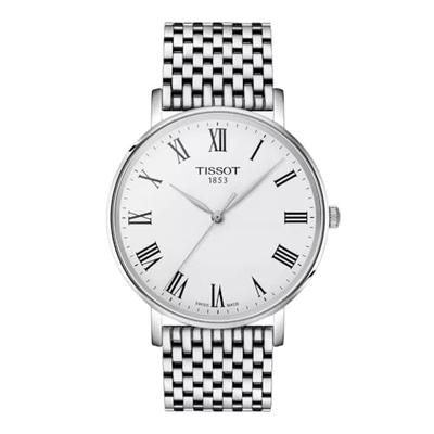 Мужские часы TISSOT Everytime с браслетом, белым циферблатом, серебристые, T1434101103300 [Официальный импорт]