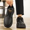 Мужская обувь осенняя британская деловая мужская повседневная кожаная обувь для работы и учебы черная мягкая подошва большой носок модная обувь