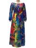 2025 V-Neck Retro Long Sleeve Printed Evening Dress - Spring/Summer Collection