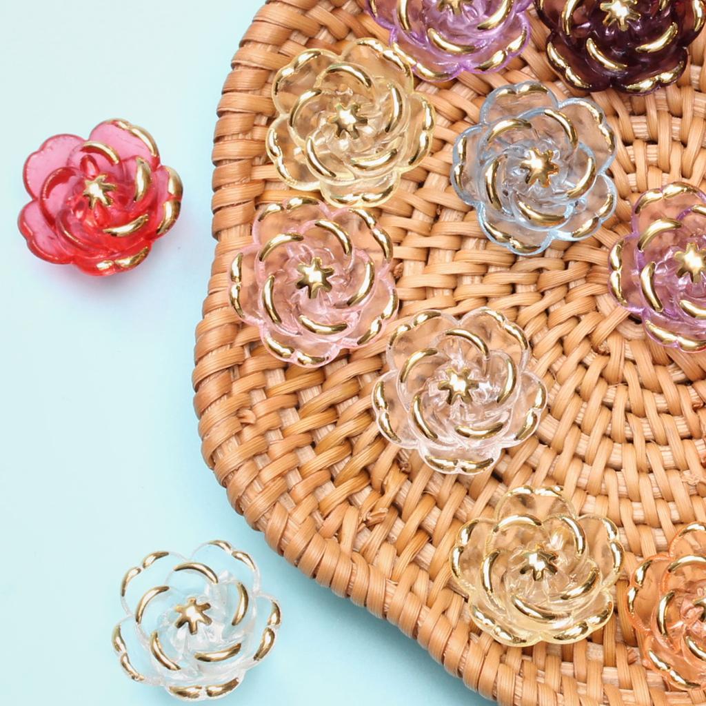 Phone Chain Making Jewelry Accessories Fashion Acrylic Rose Beads DIY Accessory Handmade Material 18.6mm Gift 5Pcs