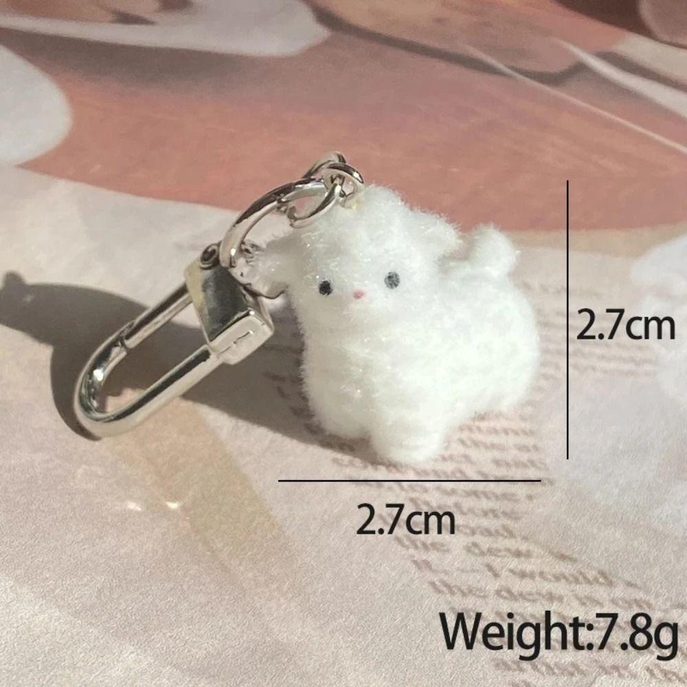Fluffy Elk Pendant Flocking Animal Keychains 2025 Alpaca Resin Charms