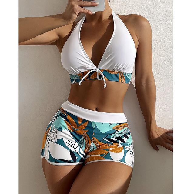 High Waist Bikini Women Print Swimsuit Halter Swimwear Push Up Bikini Set Beachwear Brazilian Bathing Suit Swimming Suits