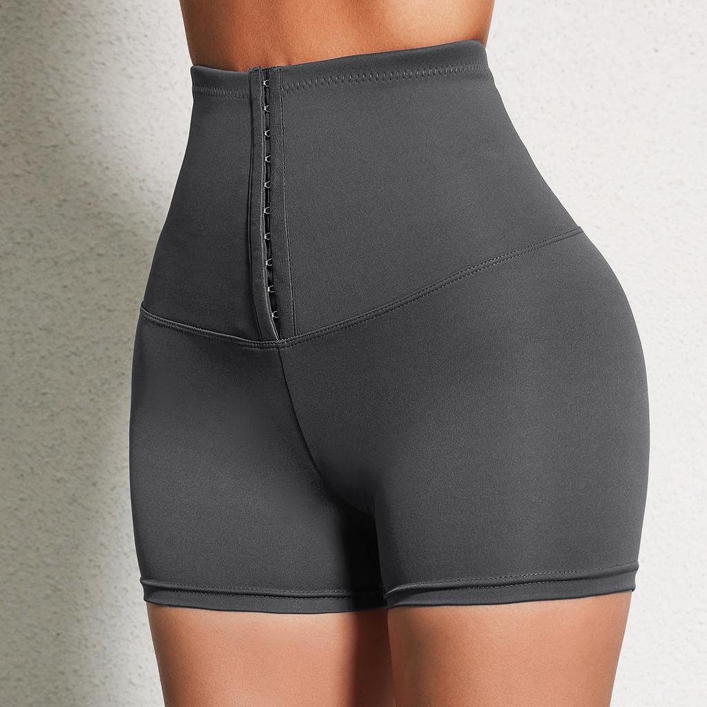 Женские шорты три четверти с завязками на талии и пуговицами, сексуальные колготки для фитнеса с подтяжкой ягодиц, велосипедные шорты для спортзала