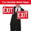 (2 Pack) Exit Signs, Aluminum Exit Sign with Red Background, Exit Signs for Door and Wall Mount - High Visibility Reflective Safety Sign, Easy to