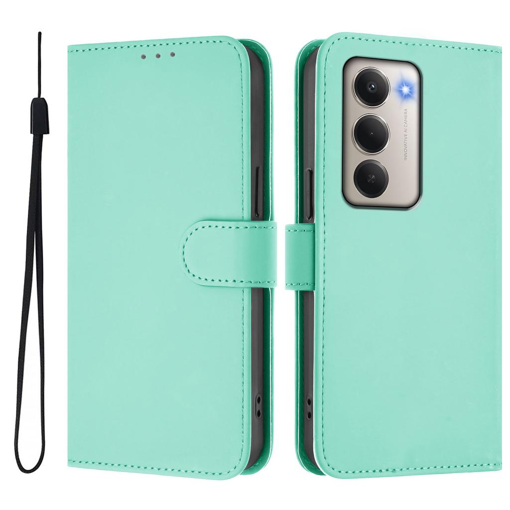 Для Xiaomi Redmi 15 5G Чехол Однотонный Кошелек Кожаный Чехол для Телефона с Ремешком