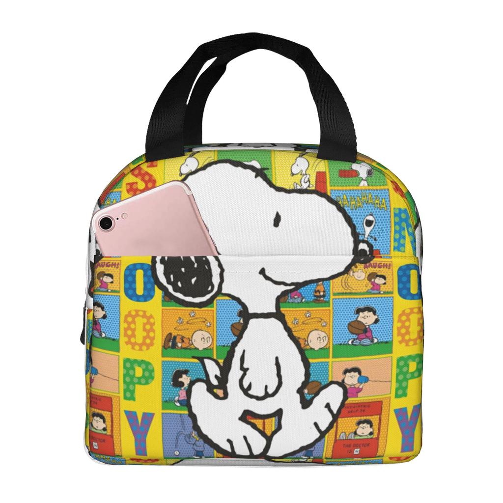 Custom S-Snoopies Portable Lunch Box Women Men Leakproof Manga Thermal Cooler Food Insulated Lunch Bag Office Work
